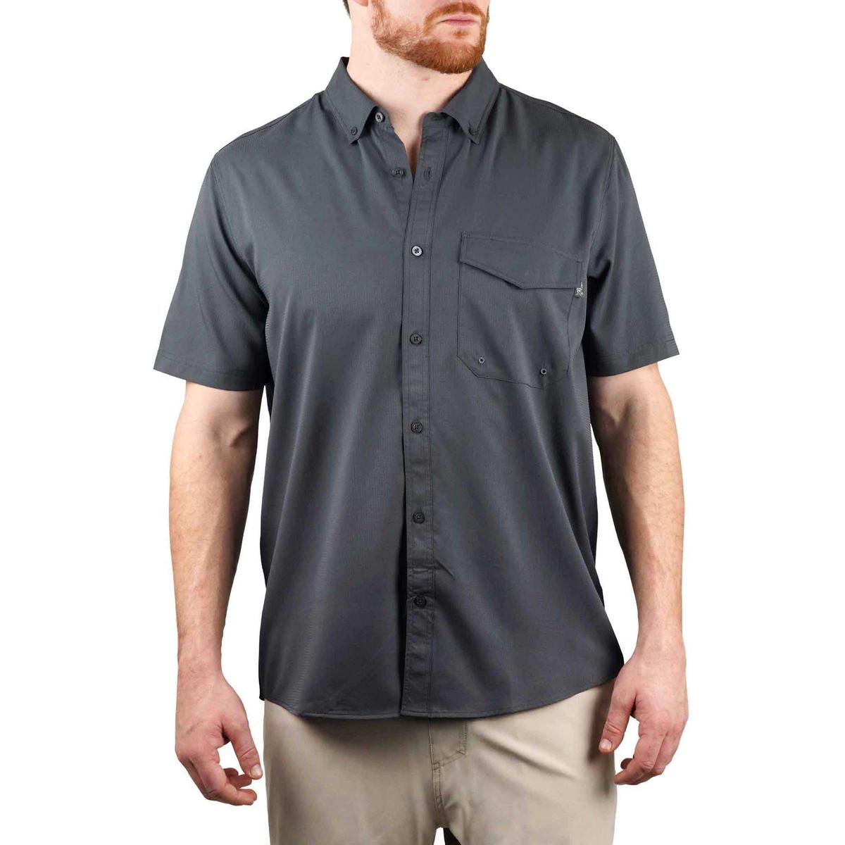 Chemise De Pêche AFTCO Palomar Tech, Manches Courtes, Bleu Marine, Taille S, Neuve