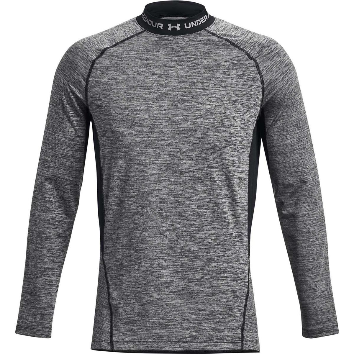 Under Armour Mens Mock Neck Long Sleeve Compression Shirt ColdGear Black Sz  Med