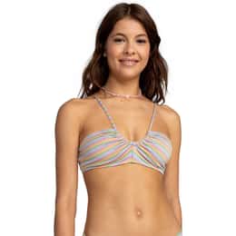 ROXY Women's Wavy Stripe Fashion Bralette Bikini Top