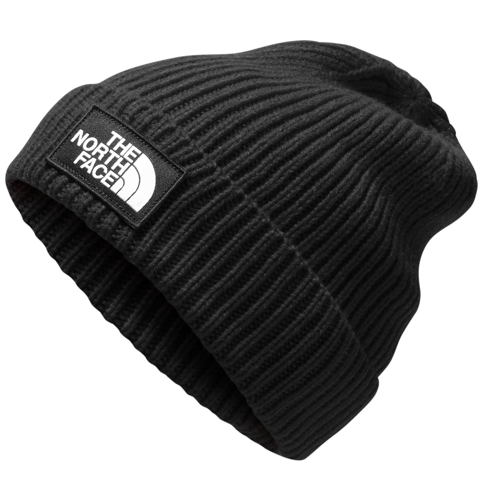 the north face logo box cuffed beanie