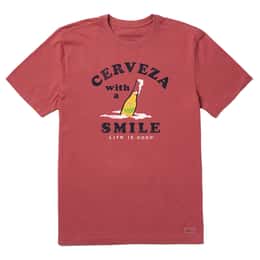 Life Is Good Men's Cerveza with a Smile T Shirt