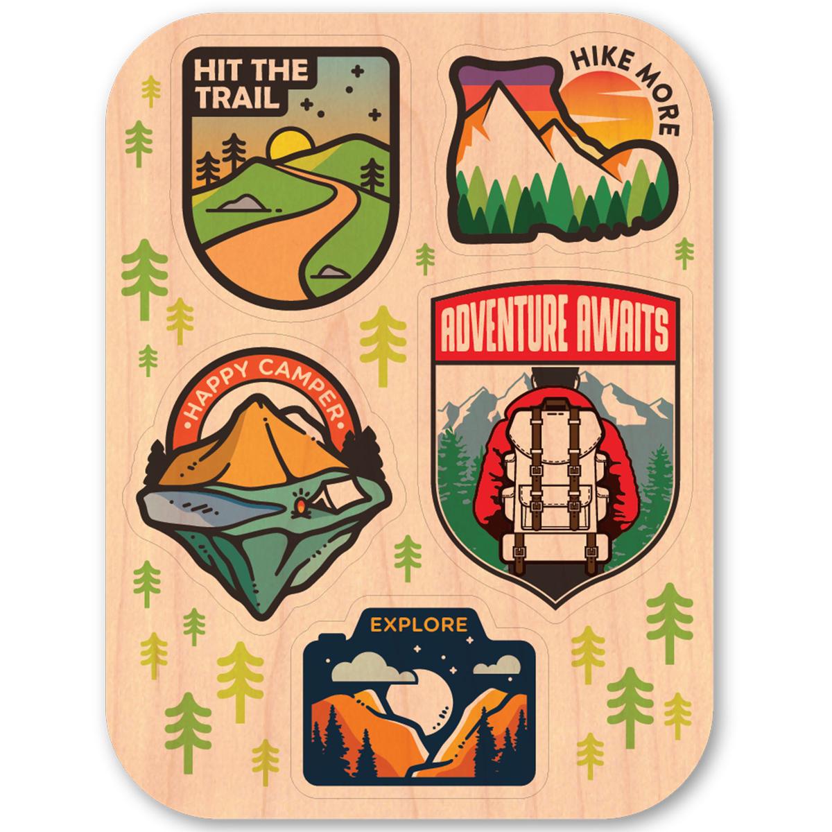 Dust City Wood Sticker Camping Variety Pack Wood Sticker Sun & Ski Sports