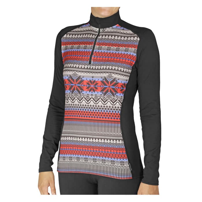 Hot Chillys Women's Mtf4000 Print ZipT Baselayer Top Sun & Ski Sports