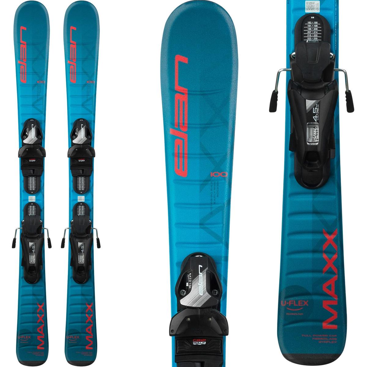 Elan Kids' Maxx Blue Skis with EL GripWalk CA Jrs Bindings '25