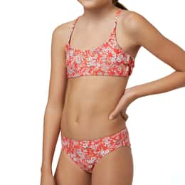 O'Neill Girl's Piper Ditsy Strappy Side Bralette Top Set Swimsuit