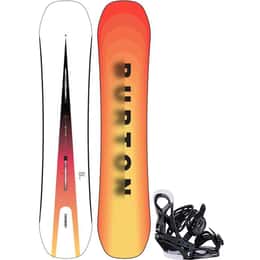 Burton Kids' Custom Smalls Snowboard + Mission Smalls Re:Flex Snowboard Bindings Package '24