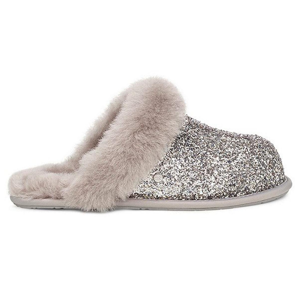 Silver glitter cheap ugg slippers