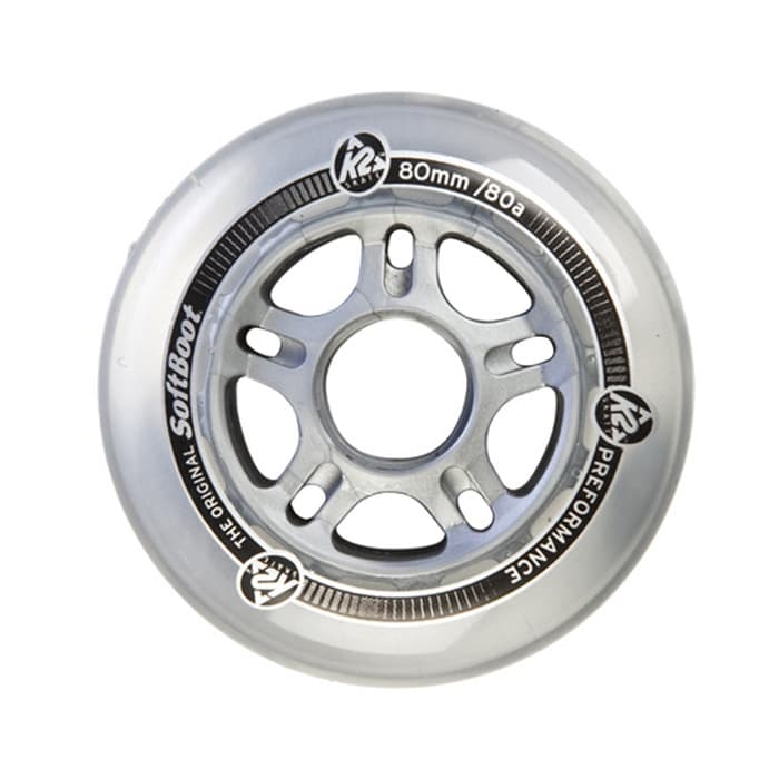K2 80mm80a Inline Skate Wheels With Bearings and Spacers (8 Pack