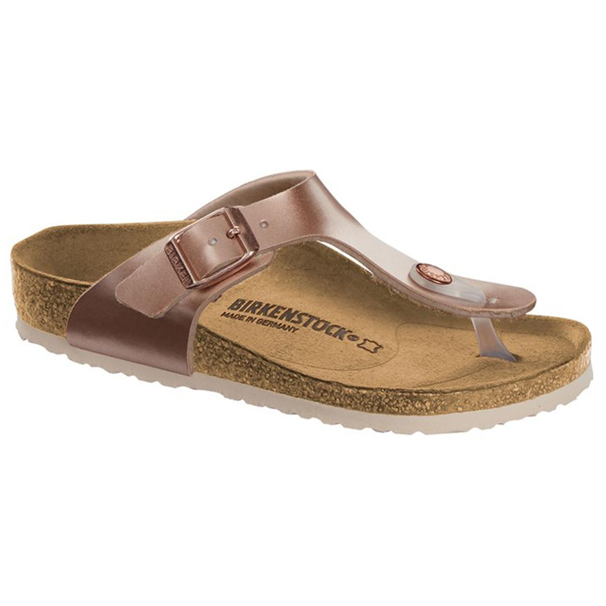 birkenstock gizeh metallic green