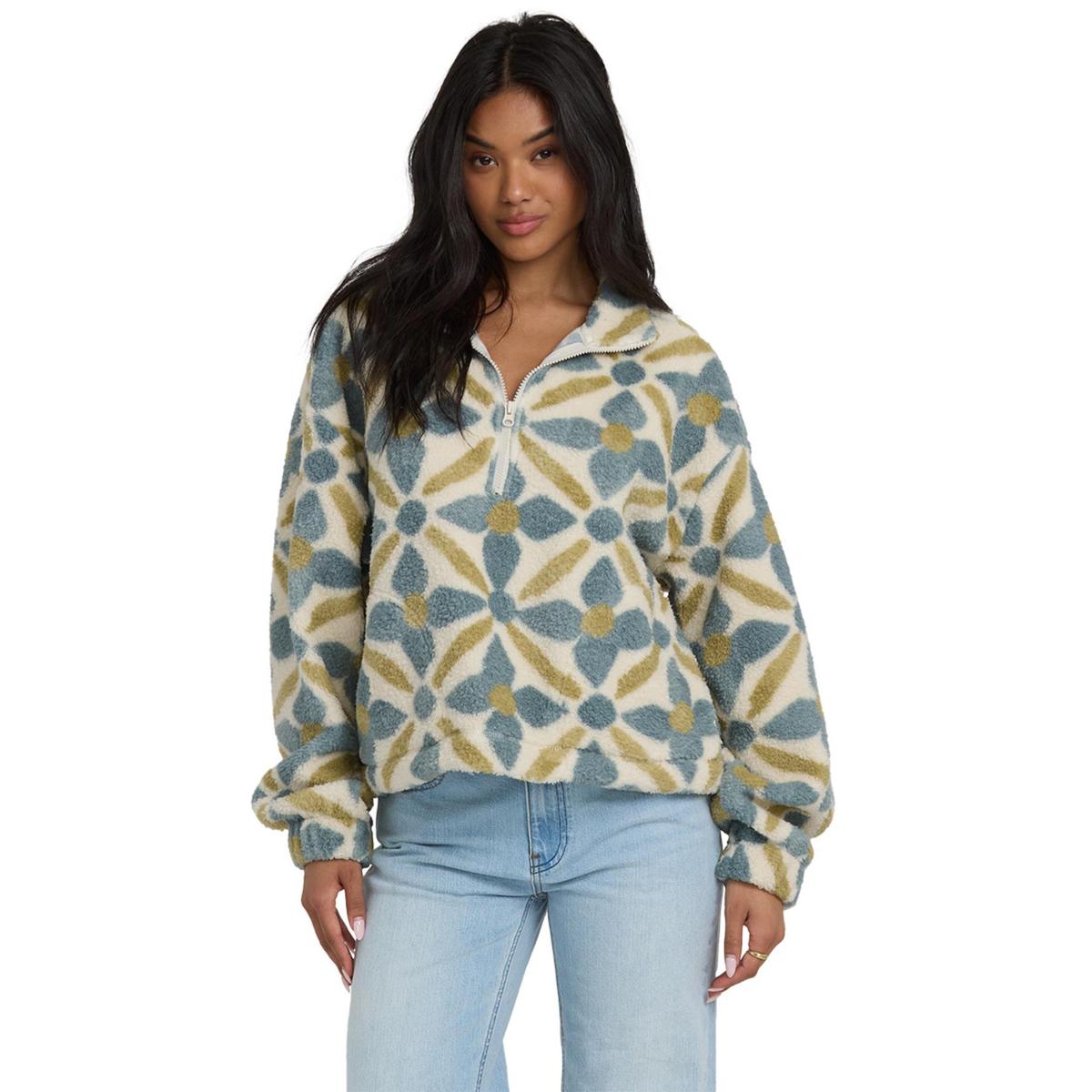 Billabong Women's All The Time Sherpa Half Zip Fleece