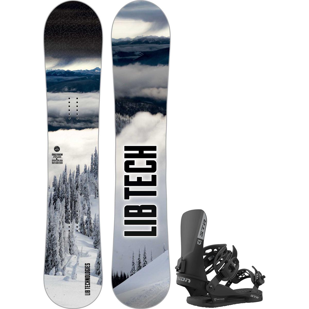 Lib Tech Men's Cold Brew Wide + Union STR Snowboard Package - Sun