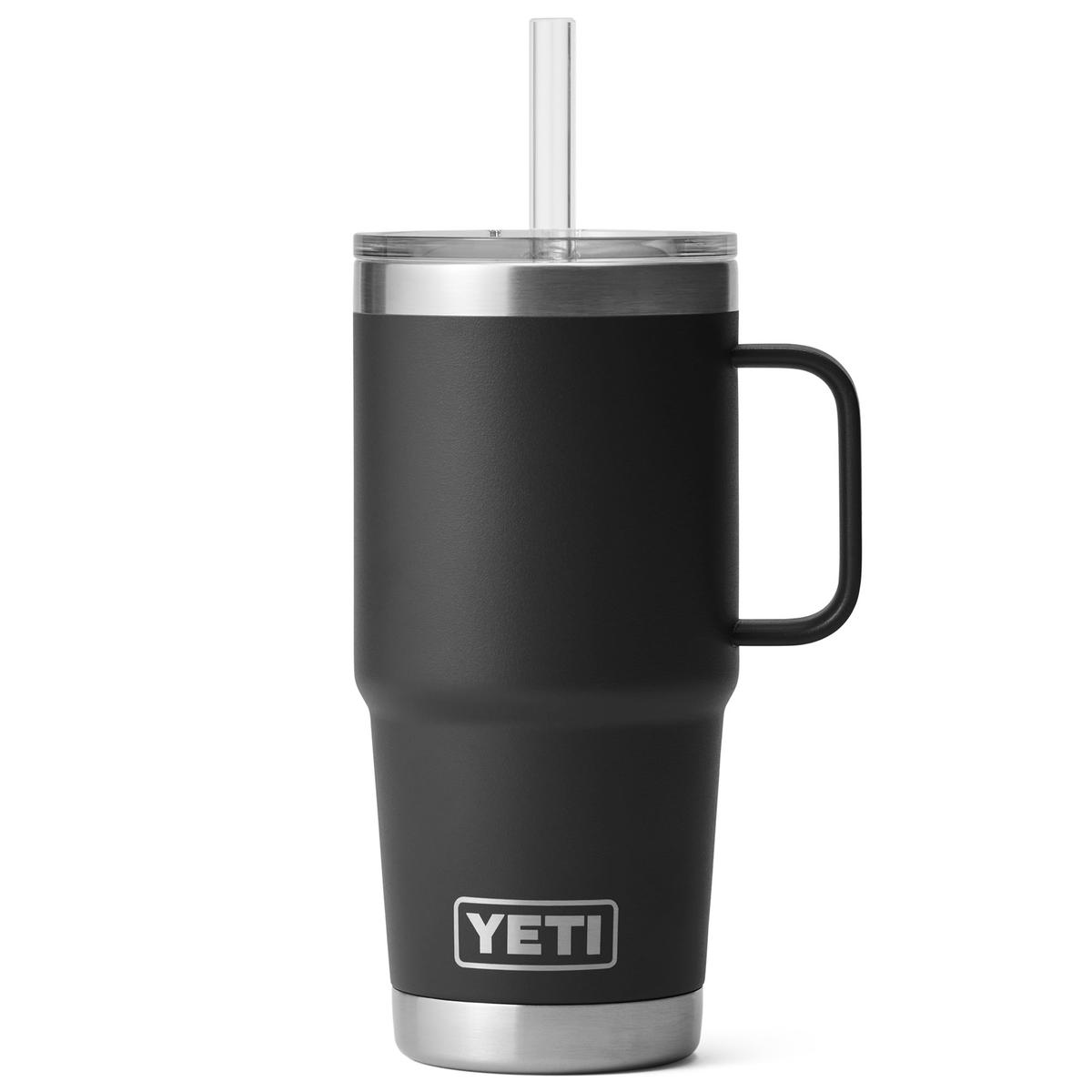 YETI 25 oz Mug WHITE Rambler Tumbler Mug Cup With Handle Straw Lid