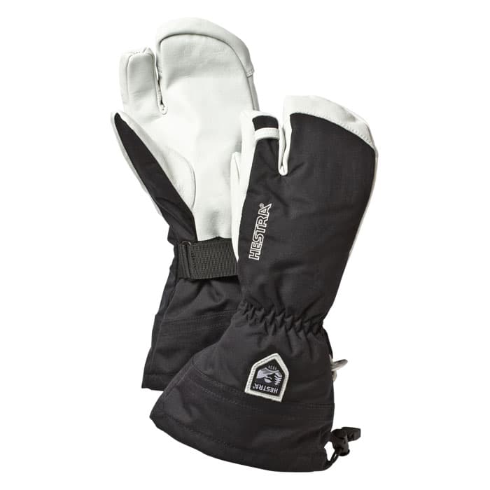 Hestra Mens Army Leather Heli 3Finger Snow Mittens Sun & Ski Sports