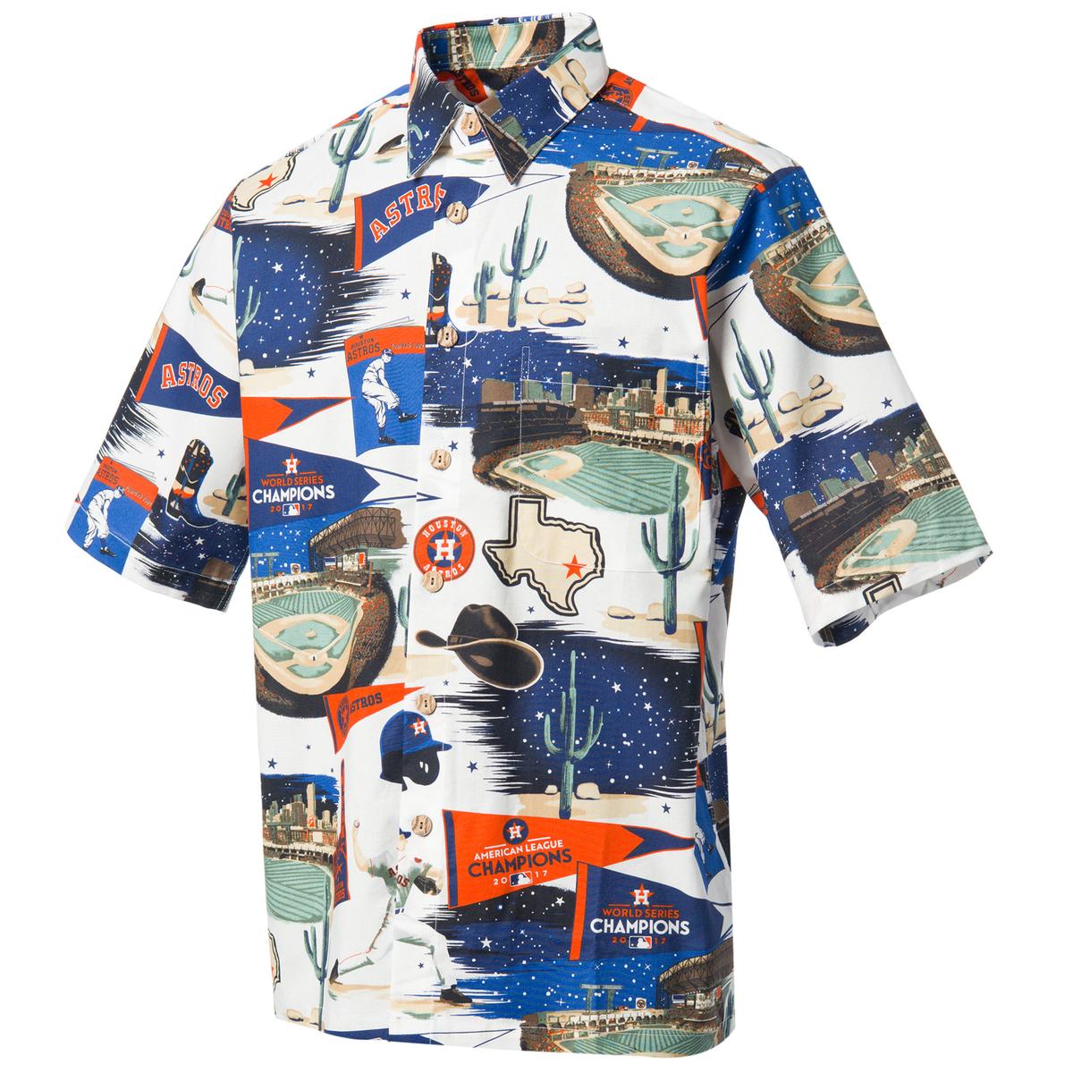 Reyn Spooner Men's Houston Astros Scenic MLB Button Front Shirt