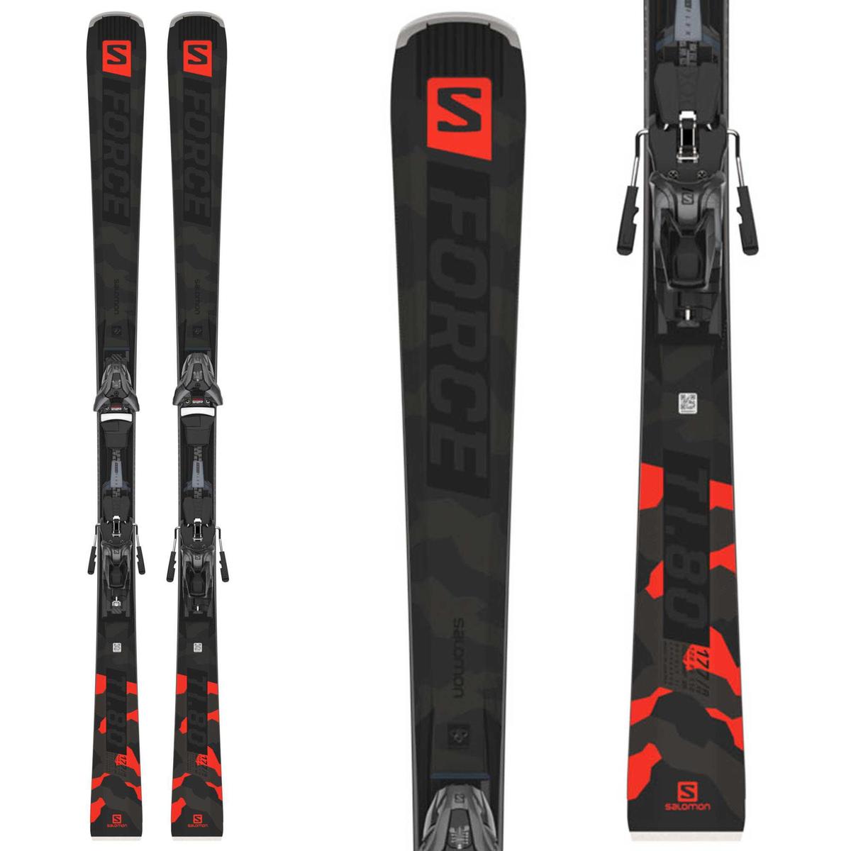 Salomon Mens S FORCE TI.80 Skis with Z12 Bindings 23 Sun Ski