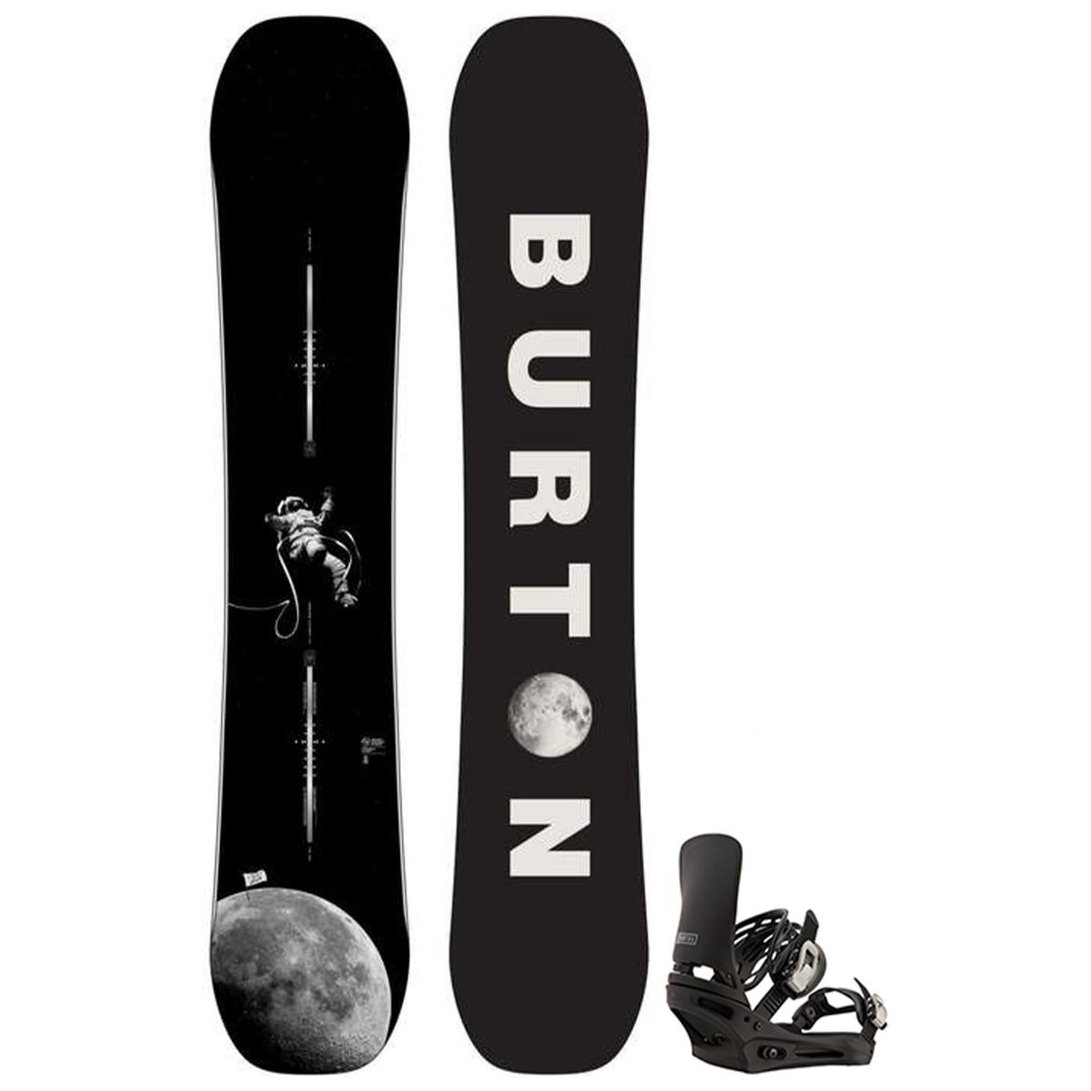 Burton Men's Process Flying V Wide Snowboard + Burton Men's Cartel EST®  Bindings Snowboard Package '24