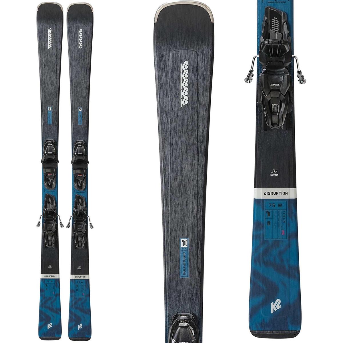 K2 Women's Disruption 75W Snow Skis with ERP 10 Quikclick Bindings