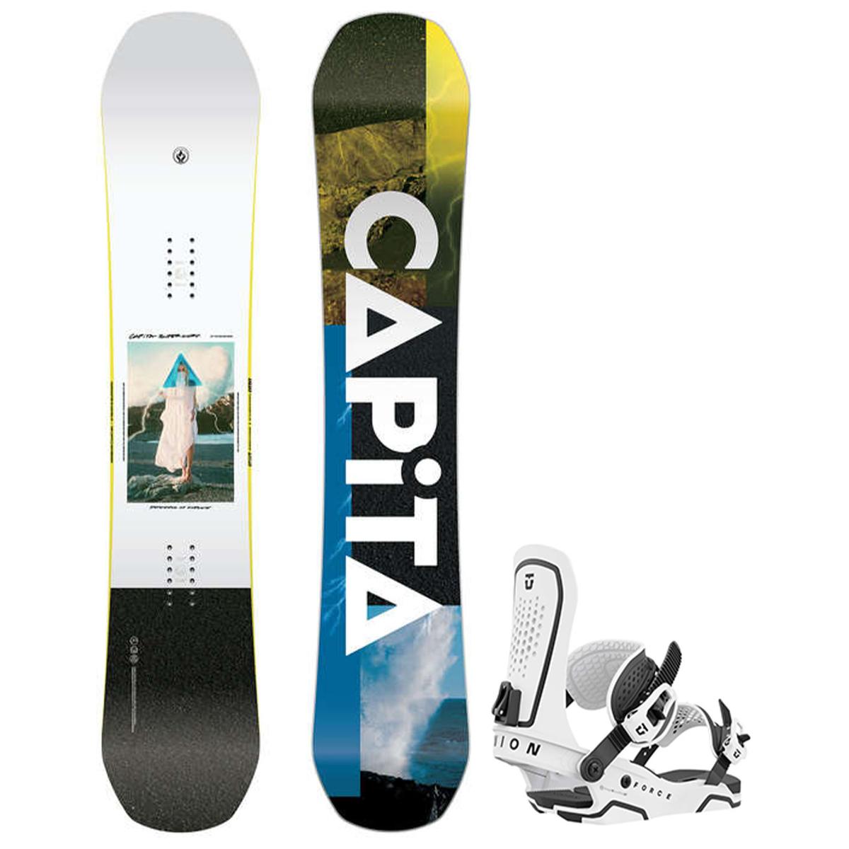 CAPiTA Men's D.O.A Snowboard + Union Men's Force Snowboard