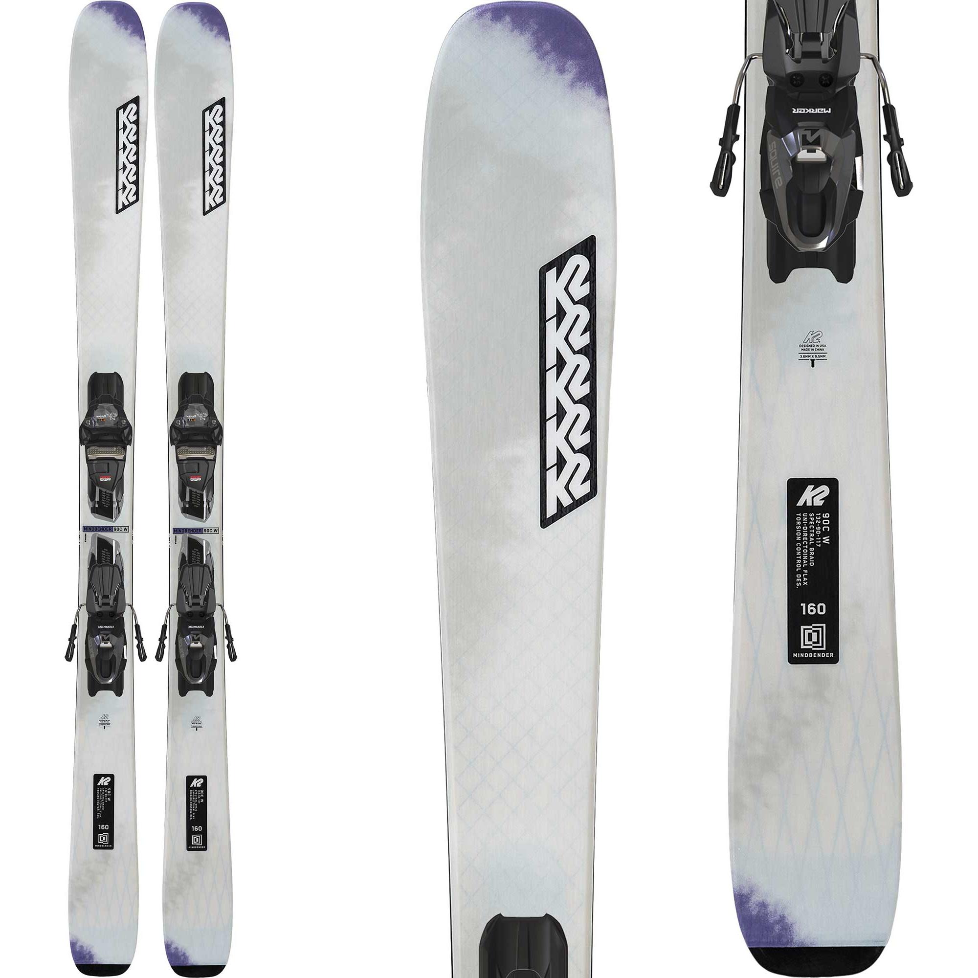 Skis Femme K2 Mindbender 90C Ex-Hire + Fixations Squire 11 TCX D GW, 154 Cm, 2024