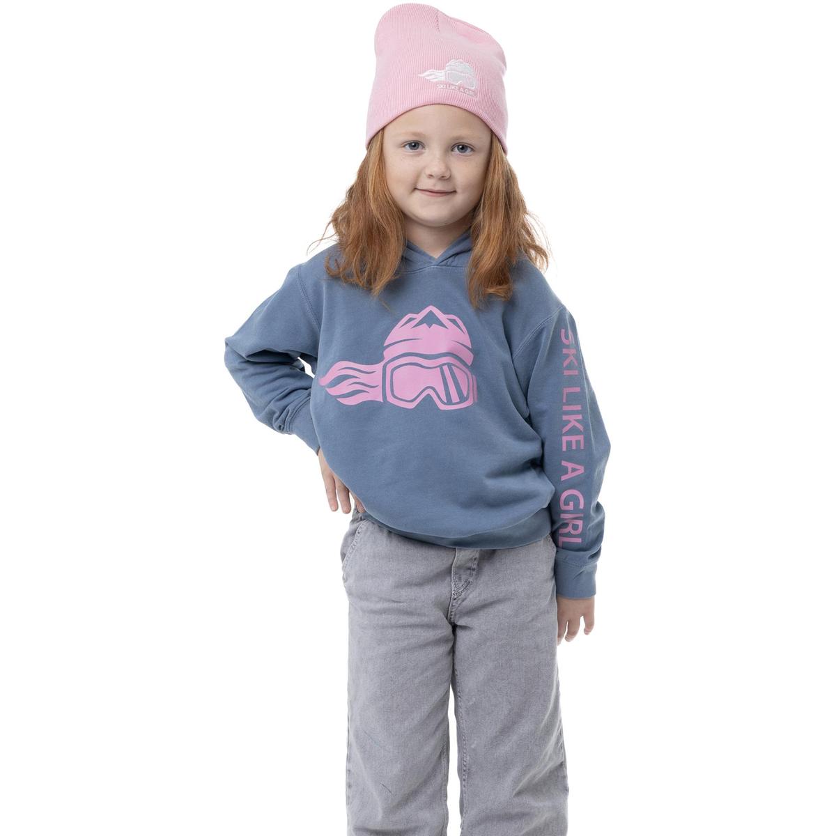 Ski Like A Girl Girls' Blue Jean Hoodie