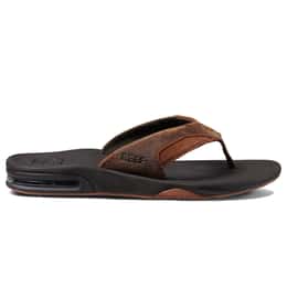 Reef Men's Leather Fanning Slide Sandals