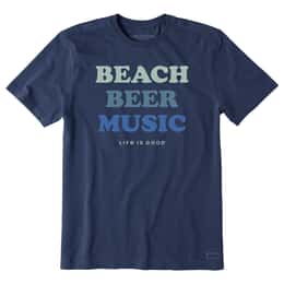 Life Is Good Men's Beach Beer Music T Shirt