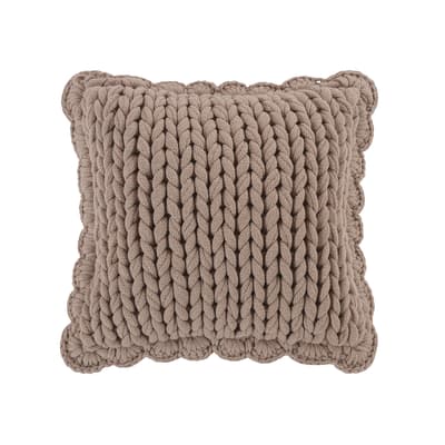 Donna Sharp Chunky Knitted Taupe Dec Pillow
