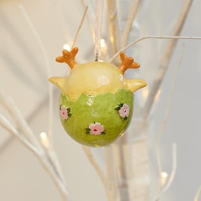 Chick In Easter Egg Ornament  - Green