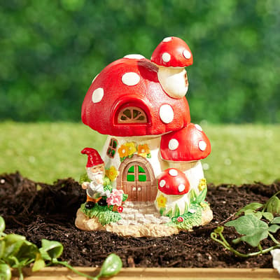 Lighted Mushroom Fairy House