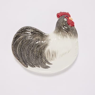Stoneware Rooster Tidbit Plate