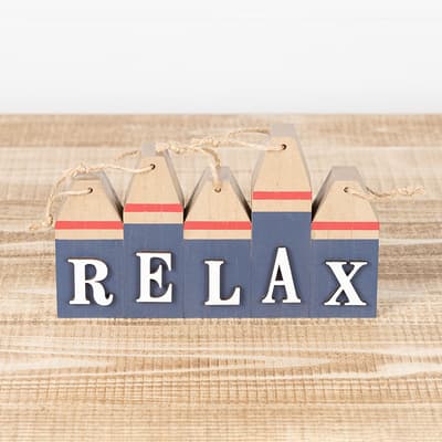 Relax Block Sign