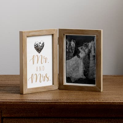 Mr. and Mrs. Folding Photo Frame