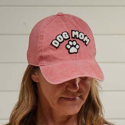 Dog Mom Pink Fuzzy Baseball Cap