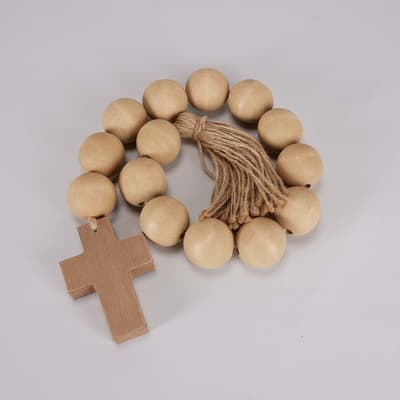Wooden Beads with Cross