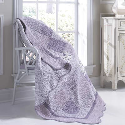 Lavender Rose Quilted Throw Blanket by Donna Sharp