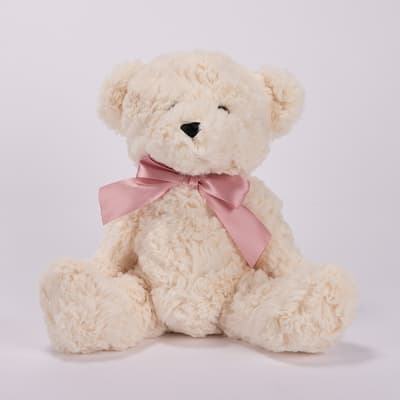 Ivory Bear with Bow Med Plush