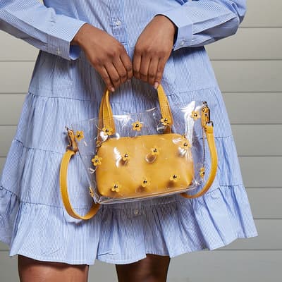 Mustard Floral and Clear Crossbody