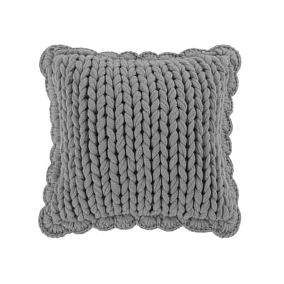 Donna Sharp Chunky Knitted Grey Dec Pillow