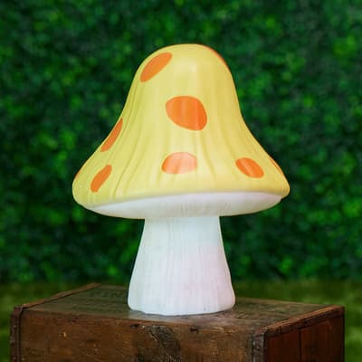 Yellow Mushroom with Dots Blow Mold