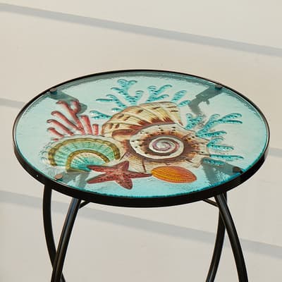 Seashell Glass Side Table