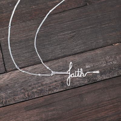 Faith Cross Silver Necklace