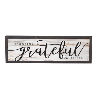"Thankful, Grateful and Blessed" Framed Sign
