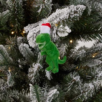T-Rex with Santa Hat Ornament