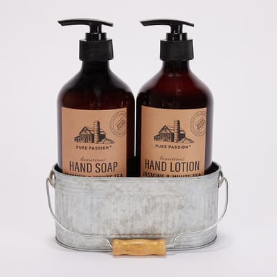 Rustic Amber Soap and Lotion Caddy