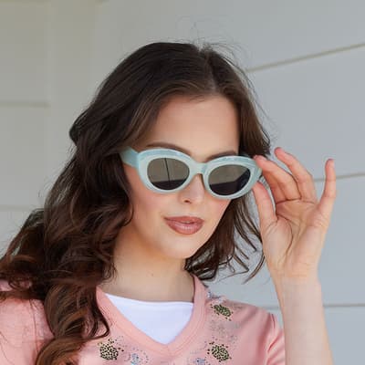 Blue Cateye Sunglasses