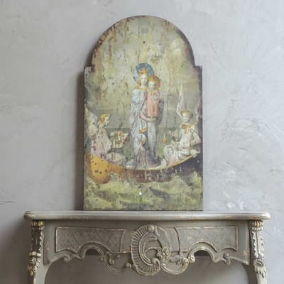 Vintage Mary and Angels Wood Wall Decor