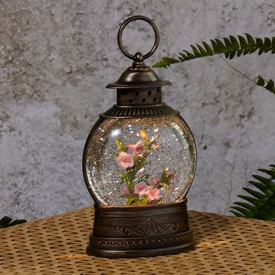 Lavender Lantern Glitter Globe