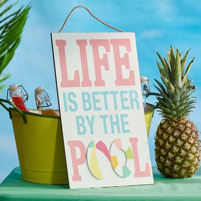 Life By The Pool Hanging Wall Decor