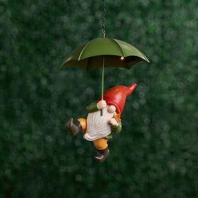 Solar Gnome Holding Umbrella