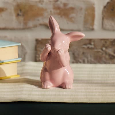 Ceramic Bunny Figurine - Pink